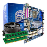 Kit 775 Placa Mãe + Processador Core2duo + Cooler + 4gb Ram