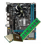 Kit 775 Placa Mãe + Processador Core2duo + Cooler + 4gb Ram