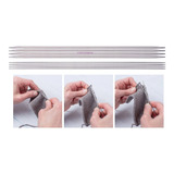 Kit 8 Agulha Tricô 40cm Ponta Dupla Aço Inox Bordar Bordado