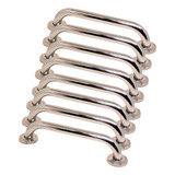 Kit 8 Alça Barra De Apoio Suporte Para Parede Inox 30cm
