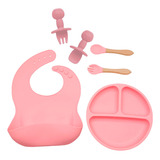 Kit 8 Alimentação Bebê Babador Prato Tigela Copinho Silicone
