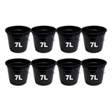 Kit 8 Baldes Plástico C alça 7 Litros Atacado Oferta Cor Preto