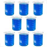 Kit 8 Béquer 500ml Becker De Vidro Forma Baixa Graduado