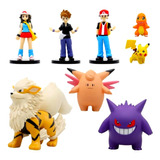 Kit 8 Boneco Miniaturas Pokémon Pikachu Charmander Ash 8cm