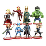 Kit 8 Bonecos Miniatura Vingadores Avengers