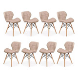 Kit 8 Cadeiras Eiffel Slim Design Moderno Mesa Jantar Lazer