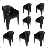 Kit 8 Cadeiras Poltronas Plástico Reforçada Suporta 182kg
