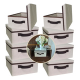 Kit 8 Caixas Organizadoras Com Tampa Empilhável Para Closet