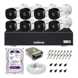 Kit 8 Câmeras Intelbras Hdcvi 1120 E Dvr 8 Canais C Hd 1tb