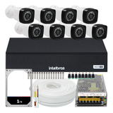 Kit 8 Cameras Seguranca 2 Mp Full Hd Dvr Intelbras 1008 1 Tb