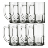 Kit 8 Canecas De Vidro Vitamina 320 Ml Bebidas Cerveja Chopp
