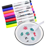 Kit 8 Canetinha Flutua Água Caneta Mágica Desenho Flutuante