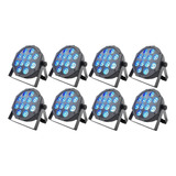 Kit 8 Canhão Refletor 12x12w Rgbw Par Led Slim Quadriled Dj 110v 220v