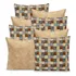 Kit 8 Capa De Almofada 40 X 40 C/ Zíper Estampada E Lisa Quadrado Laranja/ Cáqui