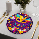 Kit 8 Capas De Sousplat Sublimado 35cm De Diâmetro Carnaval
