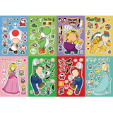 Kit 8 Cartela Adesivo Super Mario Bros Montagem Puzzle Diy