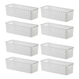 Kit 8 Cestinhas Organizadoras Quadratta Caixa Armário Cômoda