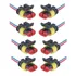 Kit 8 Chicote Plug 2 Vias Bobina Ignição Palio Uno Tempra