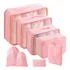 Kit 8 Completo De Organização Ideal Para Mala De Viagem Cor Rosa
