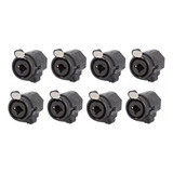 Kit 8 Conector Painel Fêmea Combo Xlr P10 Trs Wireconex