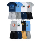 Kit 8 Conjuntos Verão Menino 8 Camisas E Bermudas