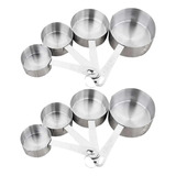 Kit 8 Copos Medição Aço Inox Prático E Resistente