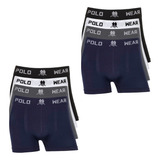 Kit 8 Cuecas Boxer Elástico Com Logo Polo Wear Sortidos