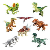 Kit 8 Dinossauros Bloco Montar Criança