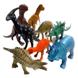 Kit 8 Dinossauros De Borracha Coleção
