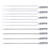 Kit 8 Espetos Em Alumínio 80cm Lâmina Para Churrasco Carne