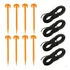 Kit 8 Estaca   Elástico Para Barracas Gancho Praia Camping