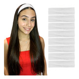 Kit 8 Faixas Headband Larga 8cm Cabelo Testa Branco Atacado
