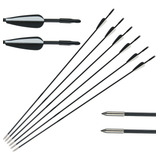 Kit 8 Flechas 80cm 6mm Fibra D Vidro Arco Composto E Recurvo