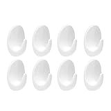 KIT 8 GANCHOS ADESIVOS De Parede Suporte Para Vassoura Panos Até 1Kg Super Aderente Autocolante Resistente Organizador Pendurar Pequeno Multiuso Branco PREMIUM SYANG