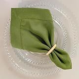 Kit 8 Guardanapos Ponto Ajour De Linho Misto 45 X 45cm Bem Lunar Verde Musgo 