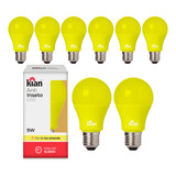 Kit 8 Lampadas Anti Inseto Led 9w Economica Previne Mosquito