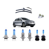 Kit 8 Lampadas Farol milha Super Branca E 3 Palhetas Gol G5