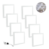 Kit 8 Led Painel Plafon De Led 18w Sobrepor Quadrado Frio