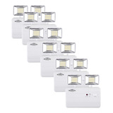 Kit 8 Luminária Emergência Bloco 2 Faróis 5w 1200 Lúmen 40l