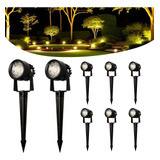Kit 8 Luminaria Espeto Jardim Led 5w Branco Quente 3000k