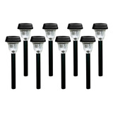 Kit 8 Luminária Espeto Solar Poste De Jardim Decoração Led