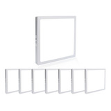 Kit 8 Luminaria Painel Plafon Led 25w Sobrepor Quadrado Frio