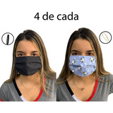 Kit 8 Máscaras Estampadas Pandinha Proteção