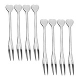 Kit 8 Mini Garfo Talher Petisco Aperitivo Fondue Buffet Inox