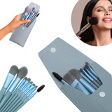Kit 8 Mini Pincéis De Maquiagem Com Estojo Para Bolsa Viagem