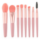 Kit 8 Mini Pinceis Para Maquiagem Estojo Transparente Para