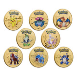 Kit 8 Moedas Pokemon Comemorativas Pikachu