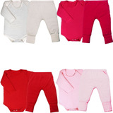 Kit 8 Pçs Body E Mijão Malha M longa Menina E Menino