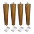 Kit 8 Pé Palito 30cm Com Parafuso 5/16 Imbúia Puff Recamier Sofá Poltrona Mesa Banco + Chapa Chapinha Inclinação Suporte