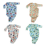 Kit 8 Peças 4 Body 4 Culote Estampados Pijama Bebê Algodão